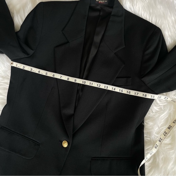 Vintage Hunter’s Glen Black Classic Single Button Blazer Suit Jacket Size 10 - Picture 15 of 16